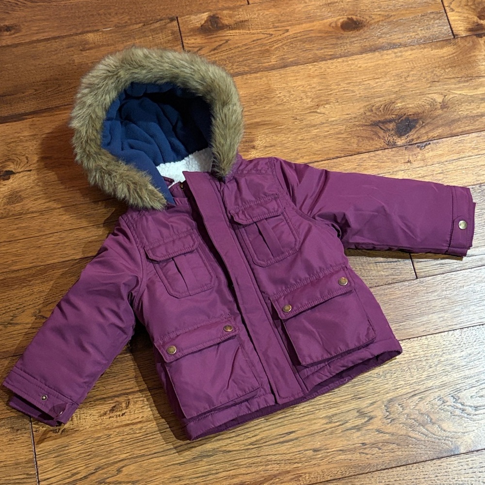 Adorable Toddler Jacket with Faux Fur Trim